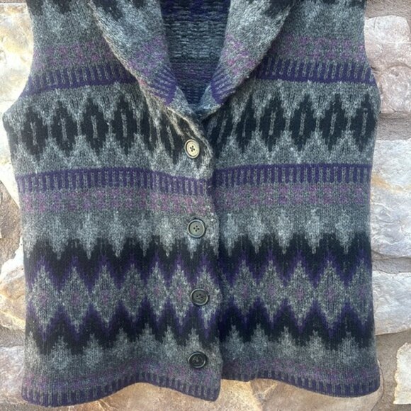 Vintage Lauren Ralph Lauren Lambswool Sweater Vest Small Southwestern Cabin Core - Picture 3 of 10